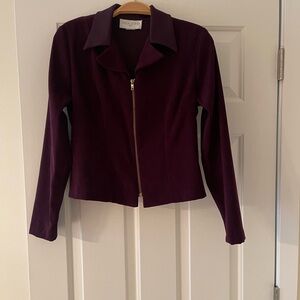 Casual Corner Faux Suede Plum Jacket